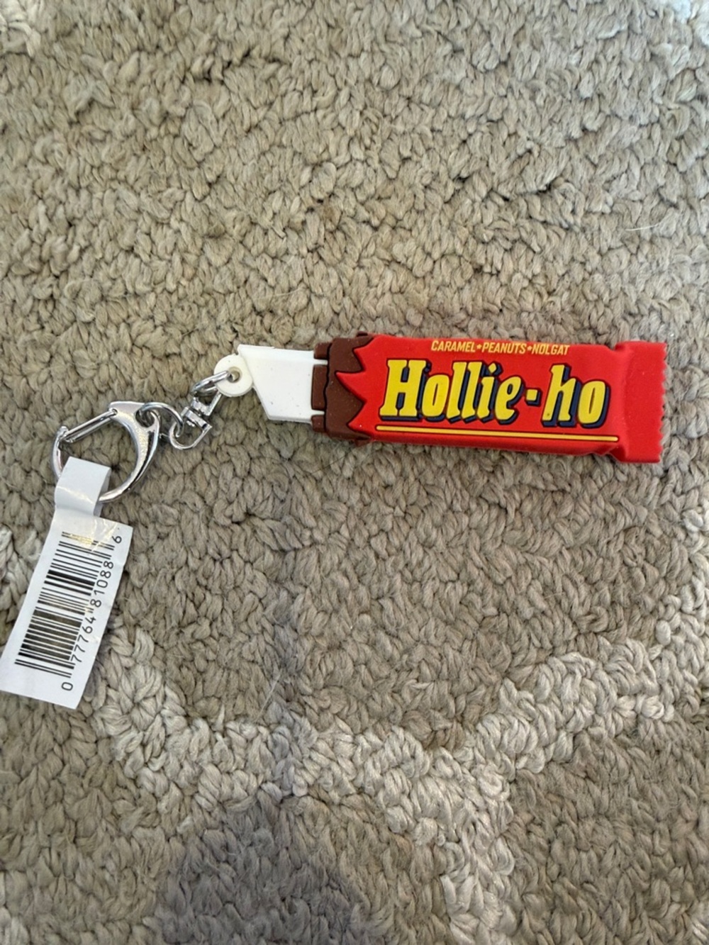 Hollie-ho Candy Bar Keychain - Red & Brown Novelty Charm